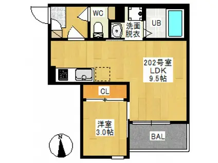 レガリスト N(1LDK/2階)の間取り写真