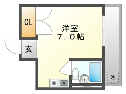 メゾン門田屋敷(ワンルーム/7階)の間取り写真