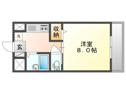 グレースコート(1K/3階)の間取り写真