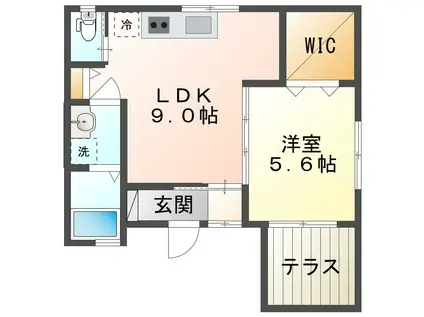 エフコーポ東山(1LDK/2階)の間取り写真