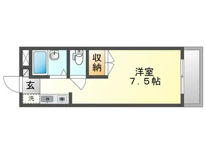 ピアブルークレスト1(1K/1階)の間取り写真