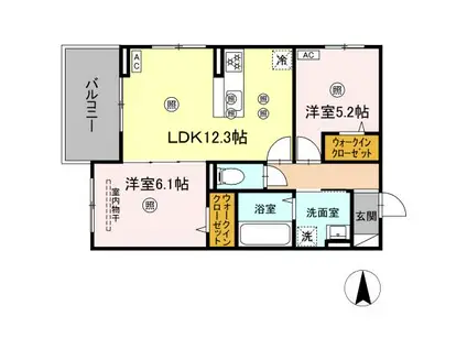 ル コンテ(2LDK/3階)の間取り写真