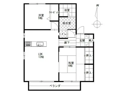 スカイハイツ(2LDK/1階)の間取り写真