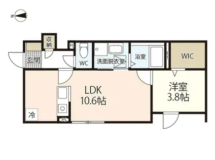 空とひだまりのラ・ルフレ(1LDK/1階)の間取り写真