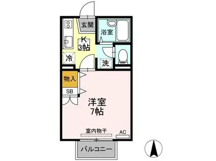 ナウ・ビラージュ(1K/1階)の間取り写真