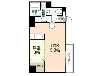 LST表町Ⅲ(1LDK/4階)の間取り写真