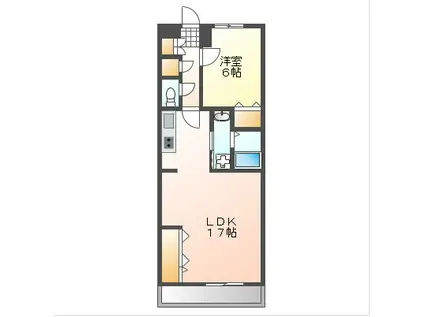 コニファープラザ新福(1LDK/7階)の間取り写真