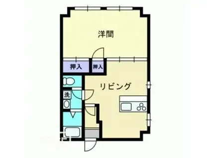 深可ヒュッテ(1LDK/6階)の間取り写真