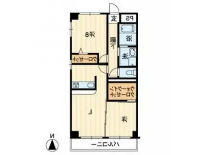 深可ヒュッテ(2LDK/3階)の間取り写真