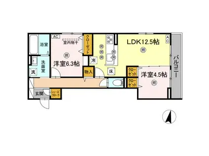 ESPELIA(2LDK/1階)の間取り写真