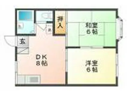 パレス浜野(2DK/2階)の間取り写真