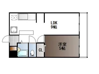 赤穂線 大富駅 徒歩63分 2階建 築29年(1LDK/1階)の間取り写真