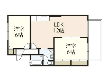 フリーダムスクエア小山(2LDK/1階)の間取り写真