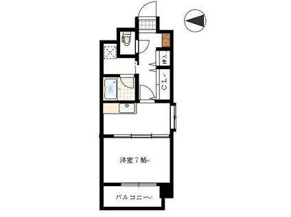 ヒルズK2(1DK/7階)の間取り写真