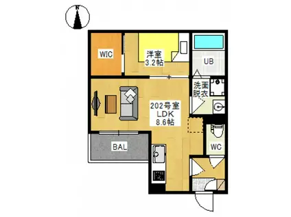 REGALEST 神田町Ⅳ(1LDK/2階)の間取り写真