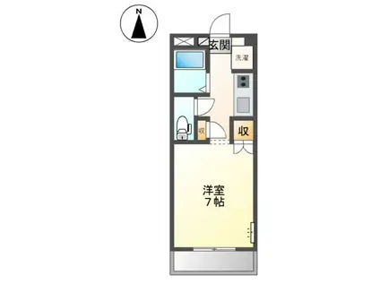 マニエール乙倉(1K/2階)の間取り写真