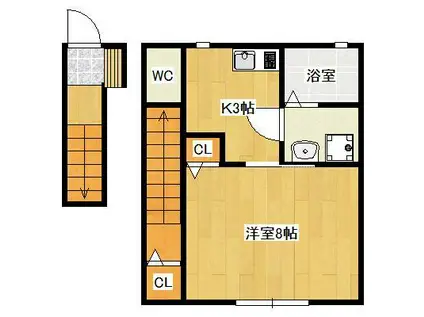 ORCA ANNEX(1K/2階)の間取り写真