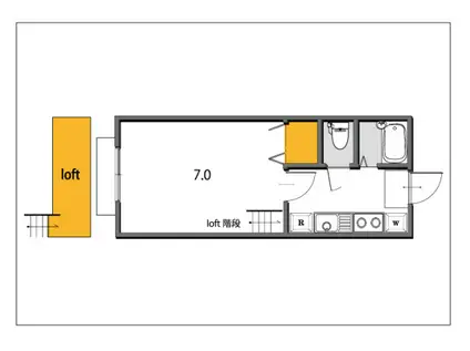 98リーベル(1K/3階)の間取り写真