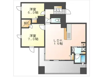 エンヴィーズライフ岡山大雲寺前(2LDK/7階)の間取り写真