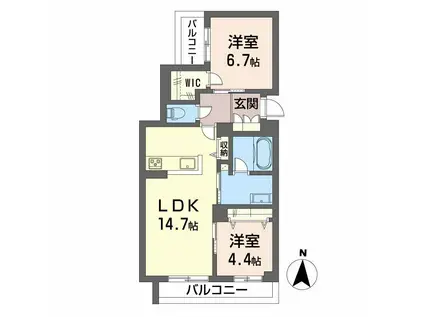 シャーメゾン野田レジデンス(2LDK/2階)の間取り写真