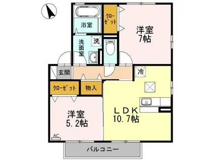PASTORAL A(2LDK/2階)の間取り写真
