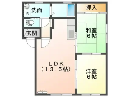 VAGUE(2LDK/1階)の間取り写真