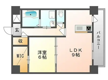 ブライトンコート東山(1LDK/2階)の間取り写真