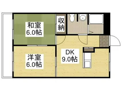カサベルデ東山(2LDK/3階)の間取り写真