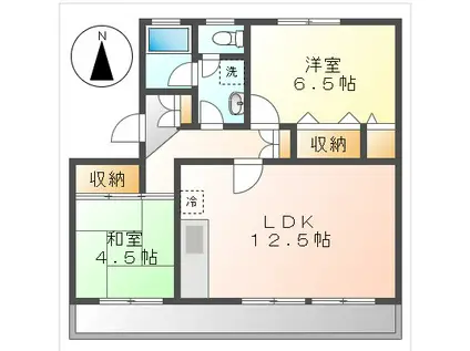 サンライズパレス(2LDK/2階)の間取り写真