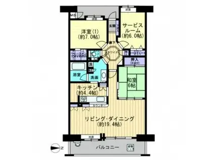 フローレンス中山下グランドアーク(2SLDK/12階)の間取り写真