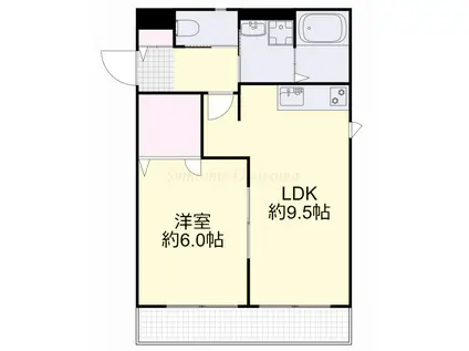 レジデンスC(1LDK/1階)の間取り写真