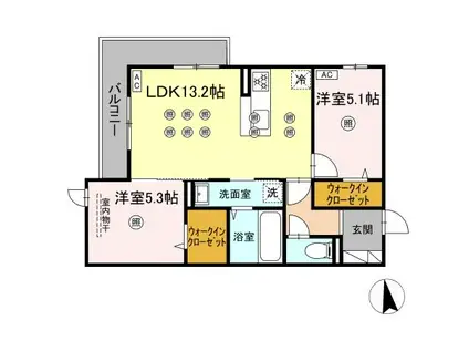 アネックスV(2LDK/2階)の間取り写真