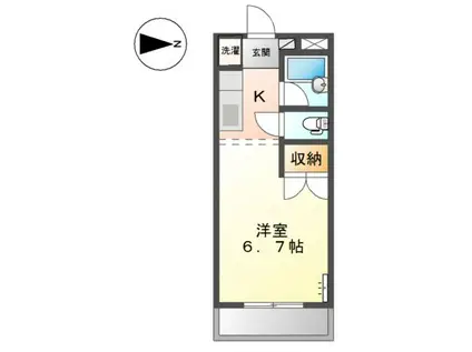 セレニテ東山(1K/1階)の間取り写真