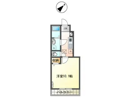 リヴィエール470(1K/1階)の間取り写真