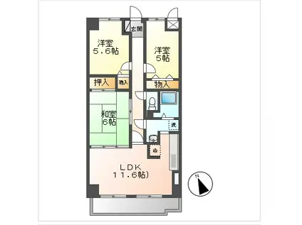 ツインパレスK(3LDK/3階)の間取り写真