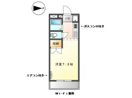 サンシャイン長岡弐番館(1K/2階)の間取り写真