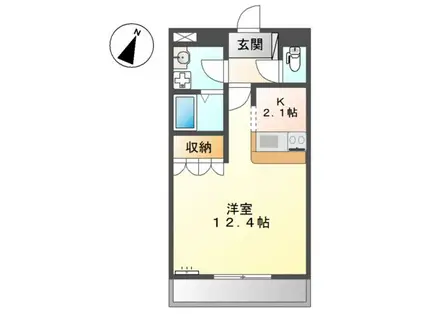 アンジュール平井(1K/1階)の間取り写真