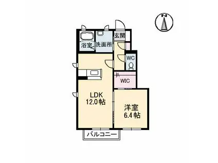 コンフォートリンナ 1番館(1LDK/1階)の間取り写真