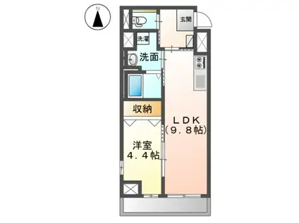 ディアコート大元駅前(1LDK/7階)の間取り写真