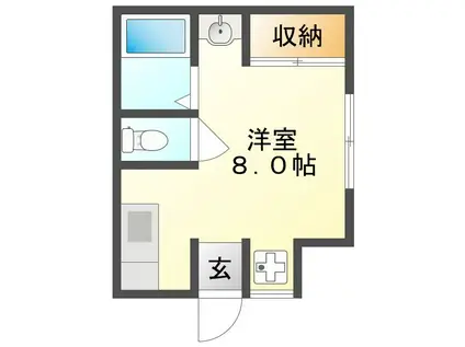 レジデンス伊島A棟(ワンルーム/1階)の間取り写真