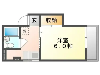 マンションちとせ(1K/3階)の間取り写真