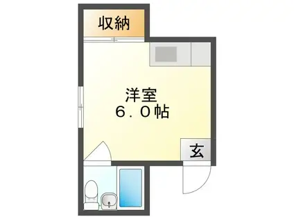 旭コーポ(ワンルーム/2階)の間取り写真