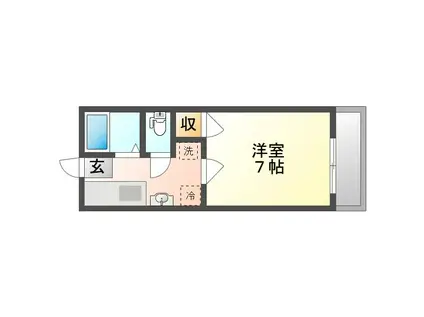 アルソーレ城北 壱番館・弐番館(1K/1階)の間取り写真