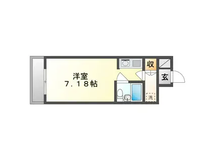 ライオンズマンション岡山医大東第2(ワンルーム/3階)の間取り写真