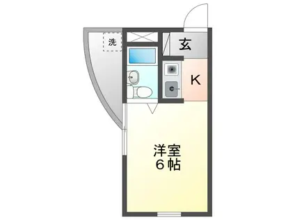 アルファ清心町1(ワンルーム/3階)の間取り写真