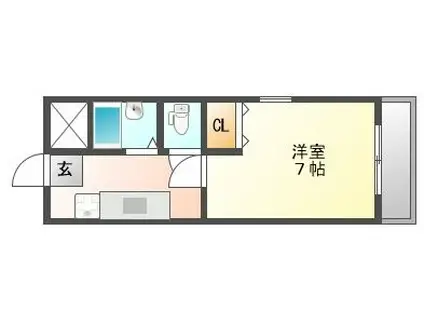 入江第二ビル(1K/6階)の間取り写真