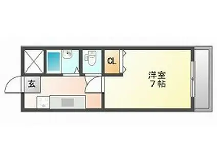 入江第二ビル(1K/5階)の間取り写真