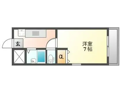 入江第二ビル(1K/4階)の間取り写真