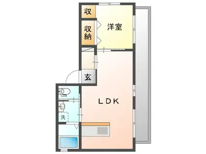 入江ビル(1LDK/3階)の間取り写真