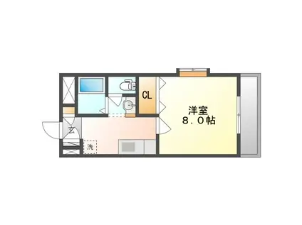 アルペジオ富町(1K/3階)の間取り写真